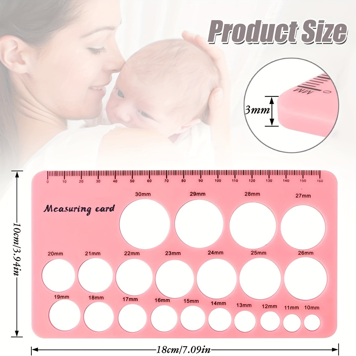 Silicone Nipple Ruler Flange Sizer Breast Pump Sizing