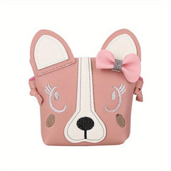 Cute Puppy Shoulder Bag with Bow for Girls