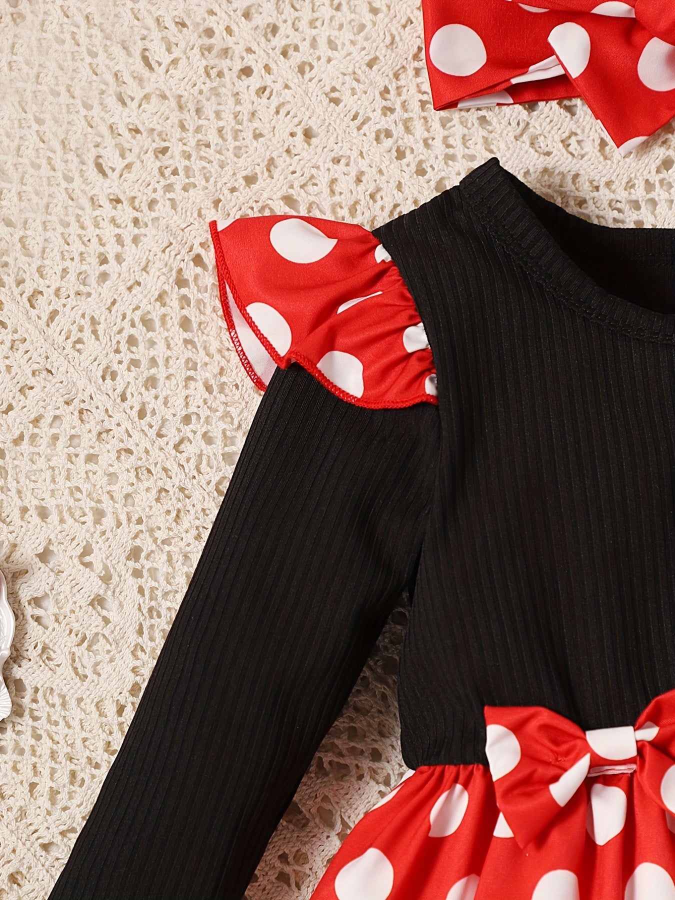 Baby Girls Polka Dot Puffy Dress Long Sleeve Casual