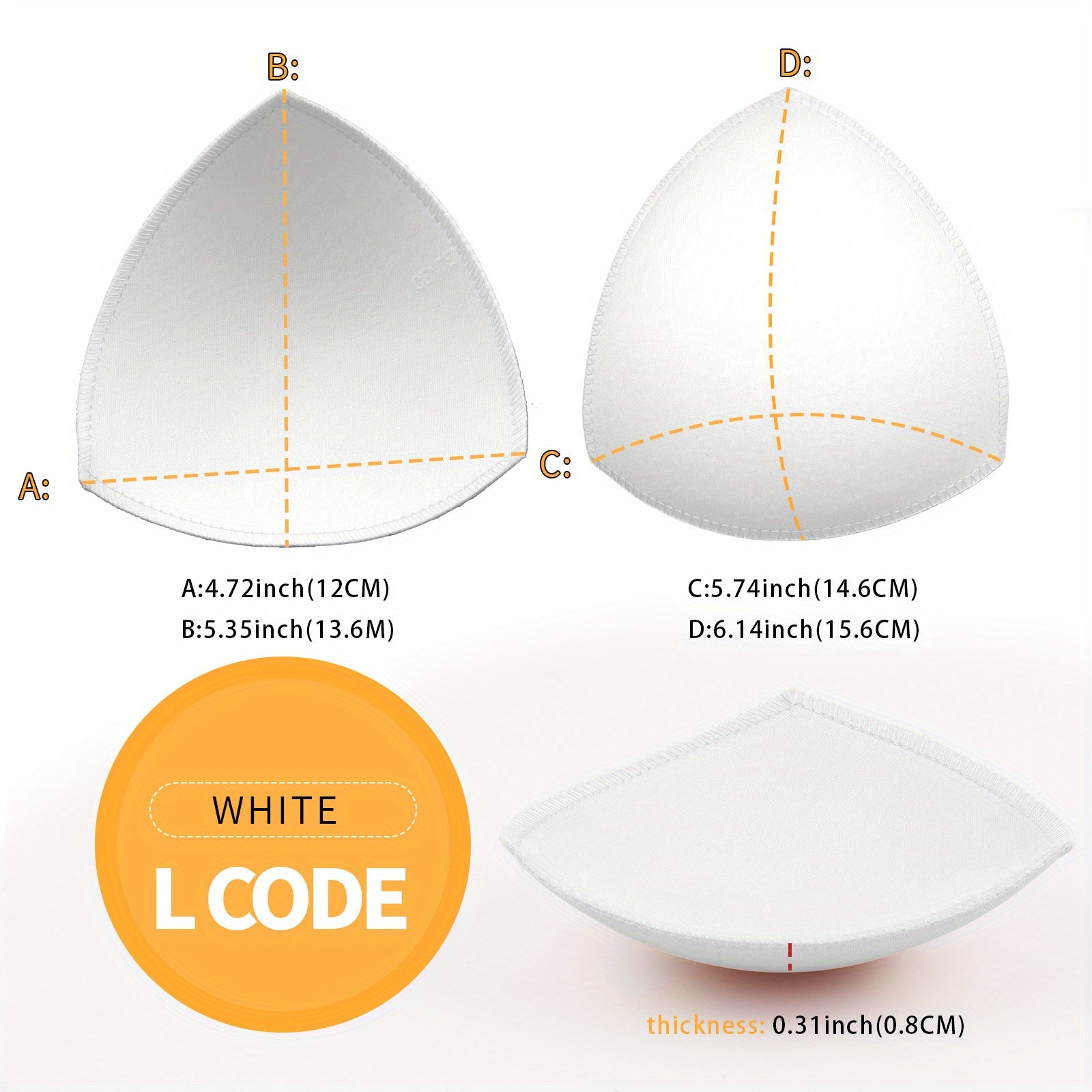 Triangle Cups Bra Insert Pads Soft & Comfy Chest Enhancer Pads Women's Lingerie