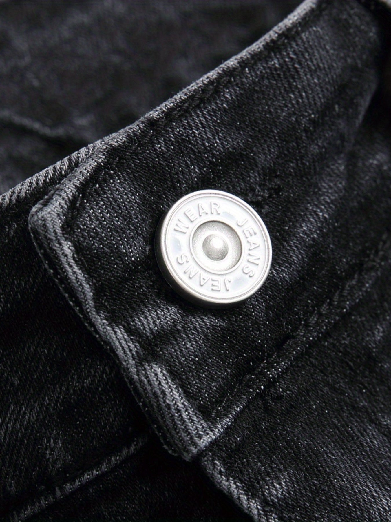 Boys Poker Card Embroidered Ripped Denim Slim Fit Jeans