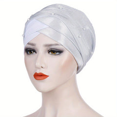 Stylish Turban Cap Ramadan Bling Headwrap Head Scarf Bonnet Beanies