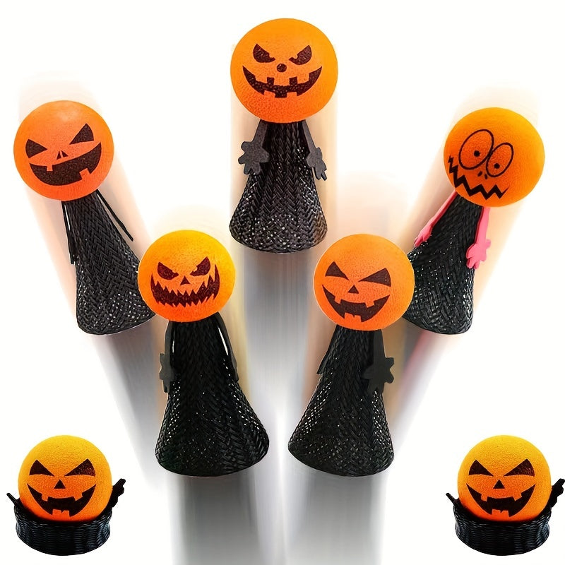 2pcs Jumping Pumpkin Man Finger Hand Puppet Christmas Halloween Gift