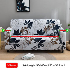 Leaf Printed Sofa Slipcover Anti Dirty Spandex Furniture Protector