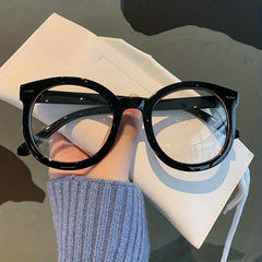 Retro Large Round Clear Lens Blue Light Blocking Glasses