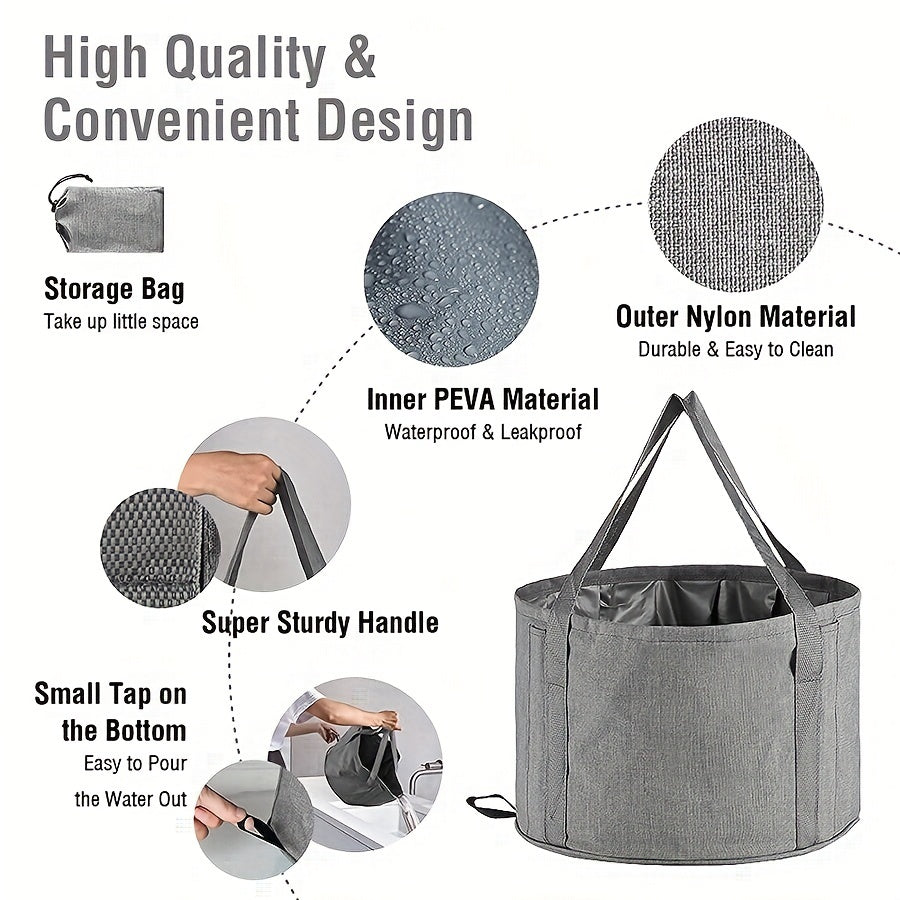 20L Collapsible Foot Bath Basin Handle Portable Leak proof Tub
