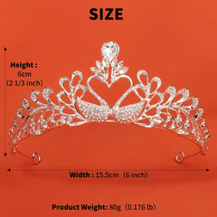 Sparkling Crystal Crown Princess Tiara Golden Wedding Headband