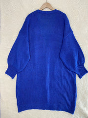 Casual Cardigan Women's Solid Lantern Sleeve Open Front Cardigan