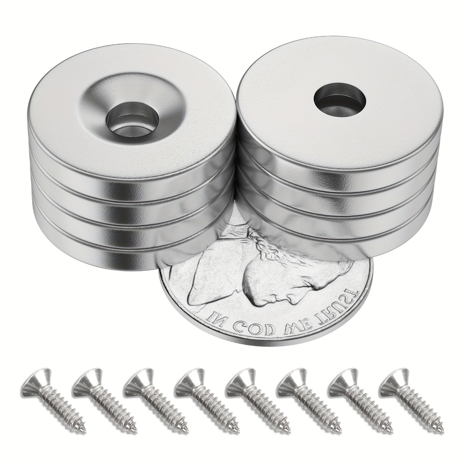 8pcs Neodymium Magnets 20x3mm Holes 5mm Round Disc Magnets