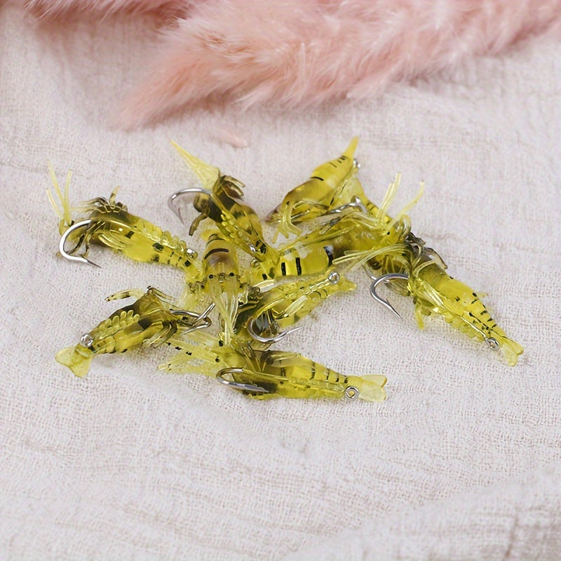 10pcs Realistic Soft Shrimp Hook Artificial Soft Lure Fishing Tackle