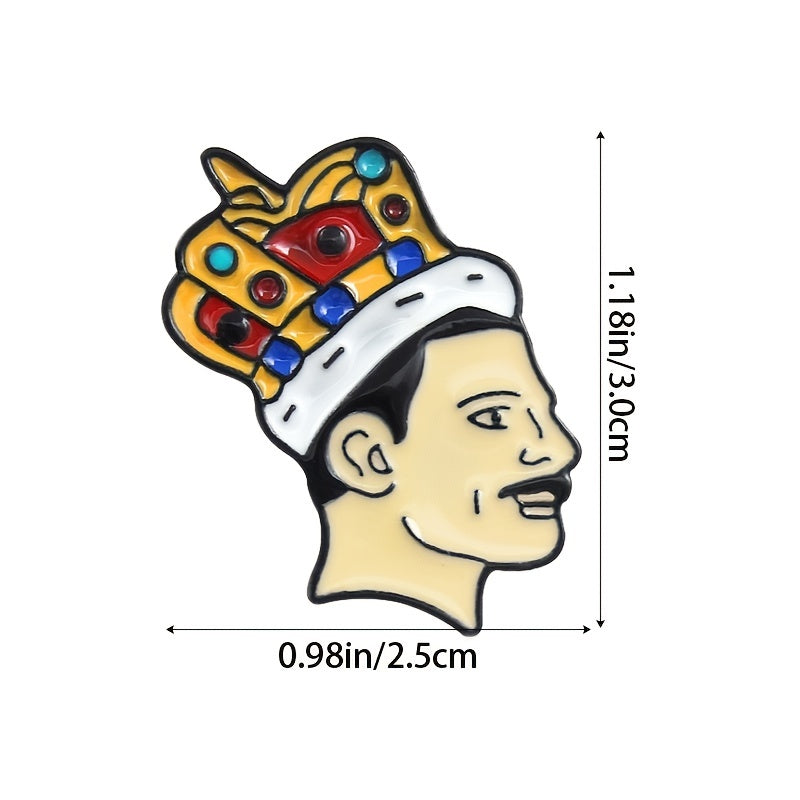 Crowned Bearded Man Lead Singer Brooch