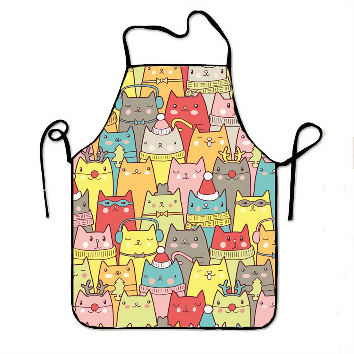 Waterproof Cartoon Cat Apron for Kitchen Use