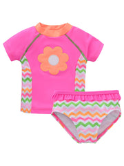Girls Floral Tankini Swimsuit Set with UPF 50 Sun Protection