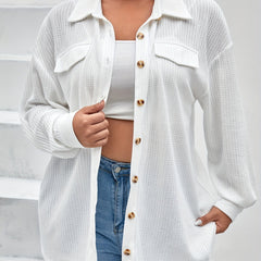 Hollow Out Casual Blouse Women's Lightweight Stretch Shirt