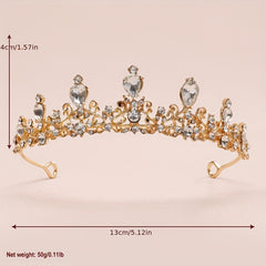 Baroque Crystal Alloy Crown Bridal Hair Band Women's Accessories