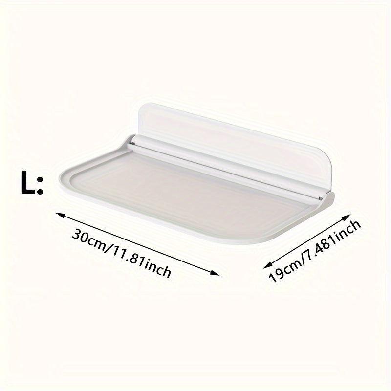 1pc Folding Wall Shelves No Punch Wall Mounted Space Saving Storage Rack