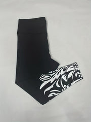Plus Floral Print High Rise Stretch Fitness Leggings