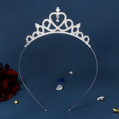 Heart Shaped Crown Headband Tiara for Flower Girl