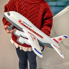 Large Air Rescue Toy Airplane with Red Accents - Perfect Gift for Boys & Girls