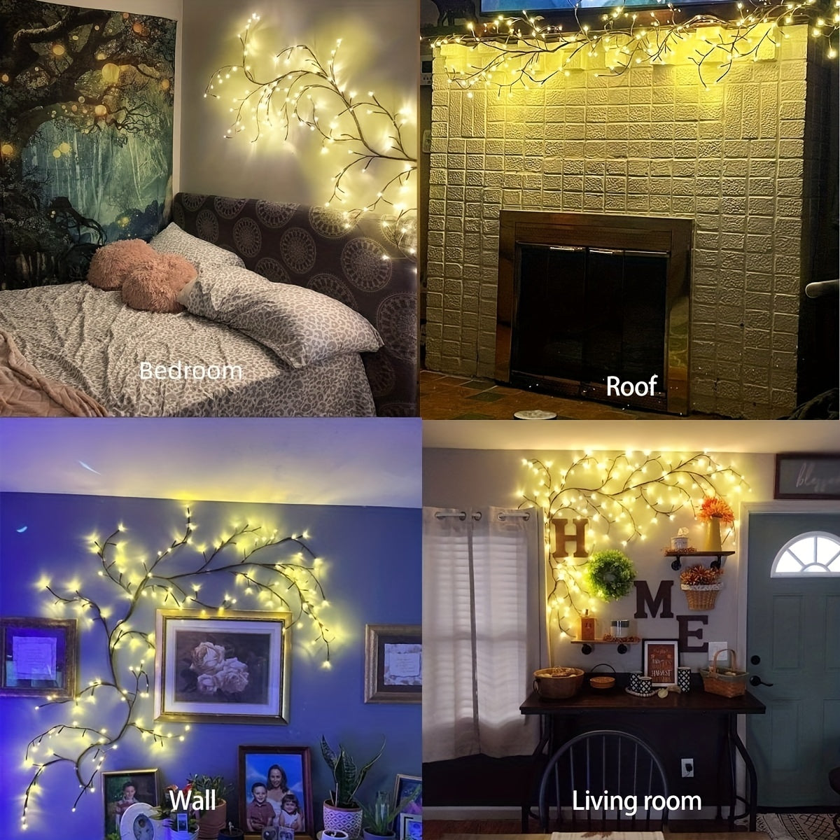 DIY Vine Lights USB Plug Branch Lights 96 LEDs Tree Lights