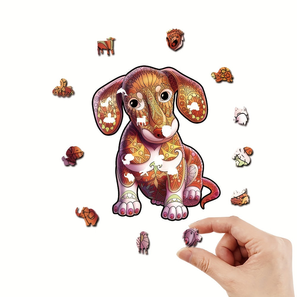 Wooden Puzzle Dog Pattern Wall Hanging Game Toy