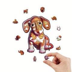 Wooden Puzzle Dog Pattern Wall Hanging Game Toy