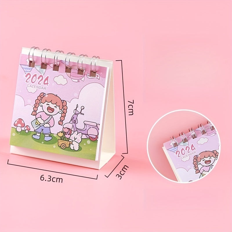 Cartoon Mini Desk Calendar Small Desk Decoration Monthly Student Calendar