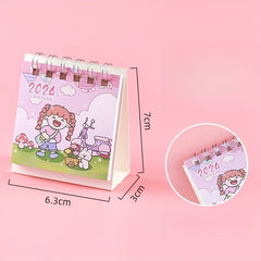 Cartoon Mini Desk Calendar Small Desk Decoration Monthly Student Calendar