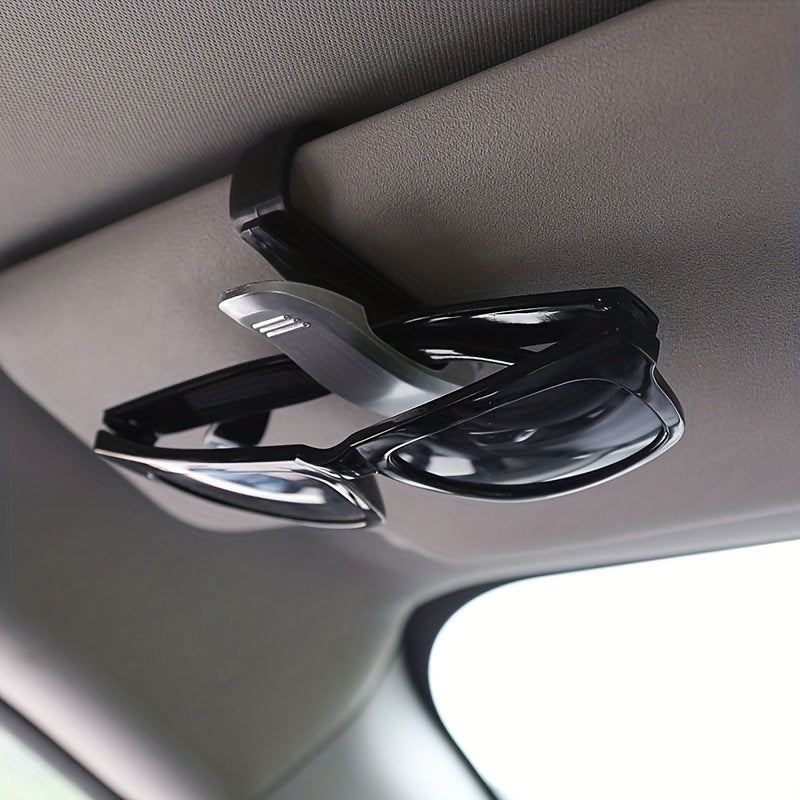 Car Sun Visor Glasses Holder Clip Eyeglasses Mount + Ticket Card Clip