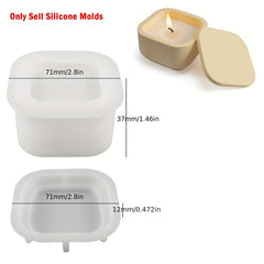 Square Candle Jar Silicone Mold with Lid DIY Craft Ornaments Making