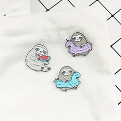 Sloth Enamel Lapel Pin Animal Badge for Clothes and Bags