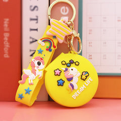 Unicorn Mirror Keychain Pendant PVC Doll