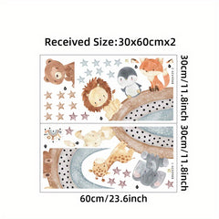 Cartoon Animals Rainbow Wall Sticker for Room Decoration
