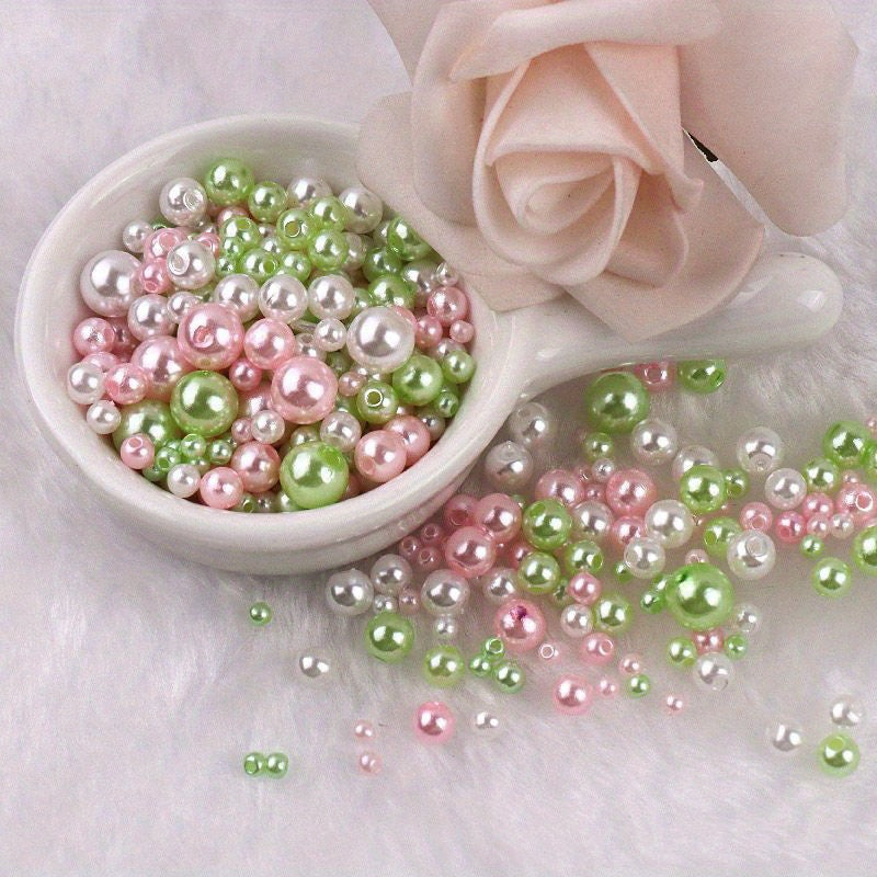 150pcs Mixed 3 8mm Double Hole Pearl Plastic Clothing DIY Accessories