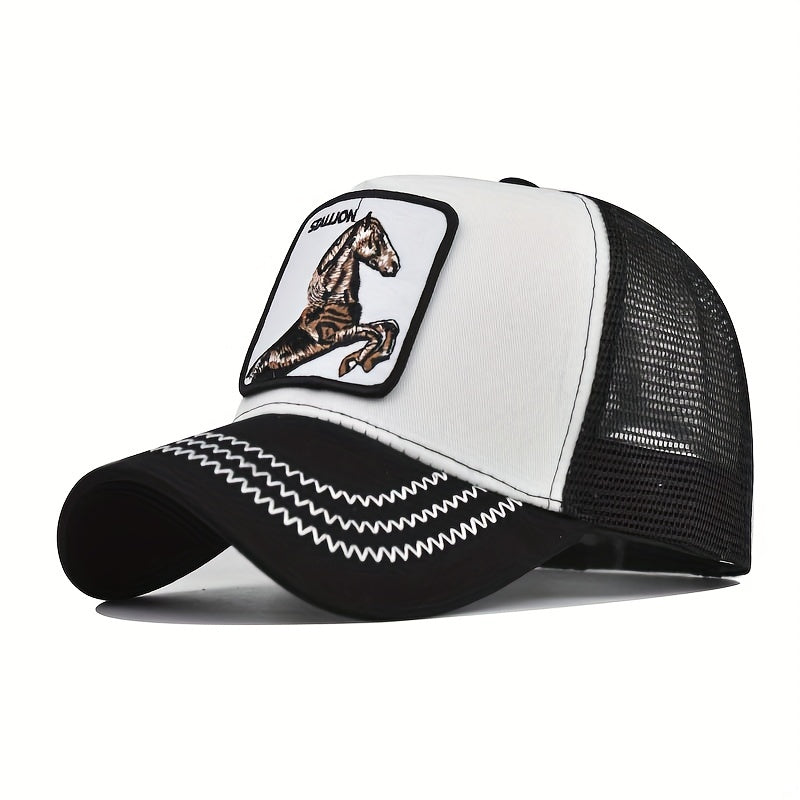 Animal Embroidery Patch Baseball Cap Unisex Adjustable Mesh Dad Hat