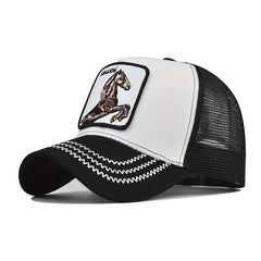 Animal Embroidery Patch Baseball Cap Unisex Adjustable Mesh Dad Hat