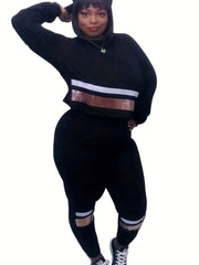 Metallic Stripe Sweatshirt & Sweatpants Set