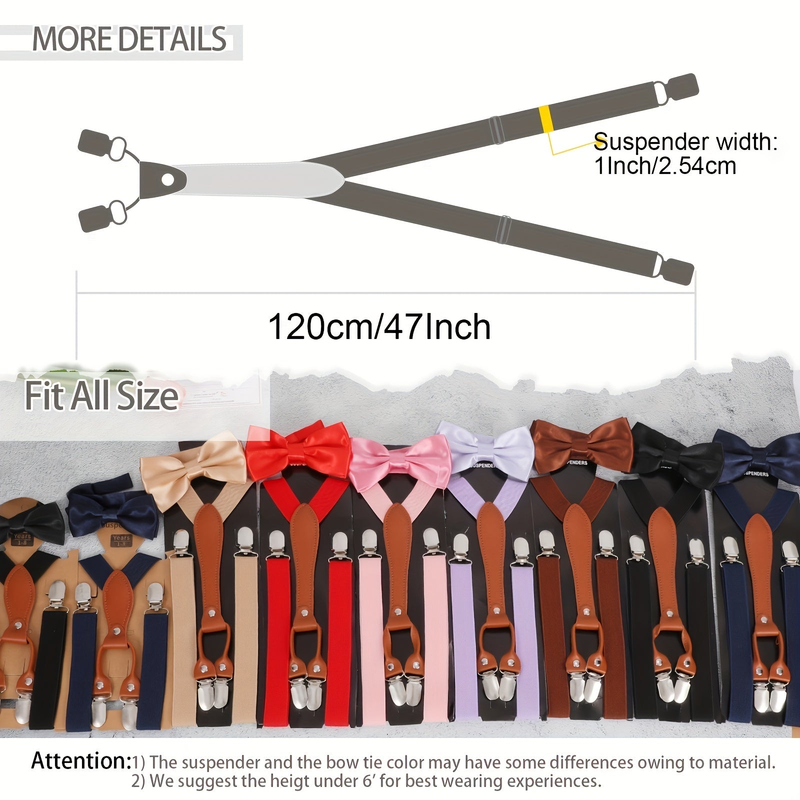 Adjustable Bow Tie Leather Suspenders For Men