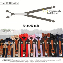 Adjustable Bow Tie Leather Suspenders For Men