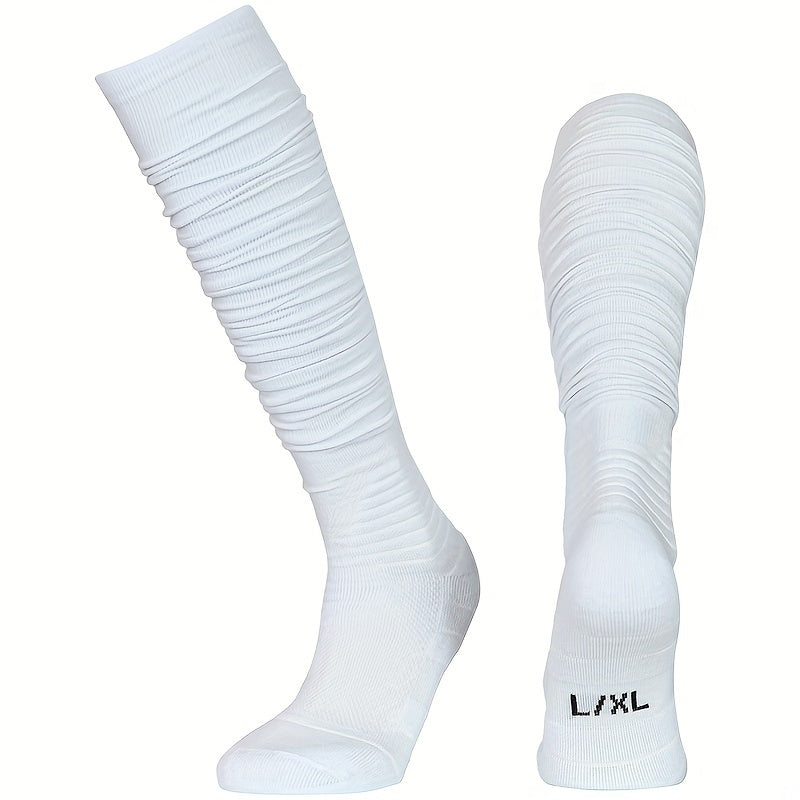 1 Pair Football Socks Pleated Over the calf Outdoor Sports Socks