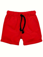 Boys Casual Shorts Drawstring Waist Kids Summer Clothes