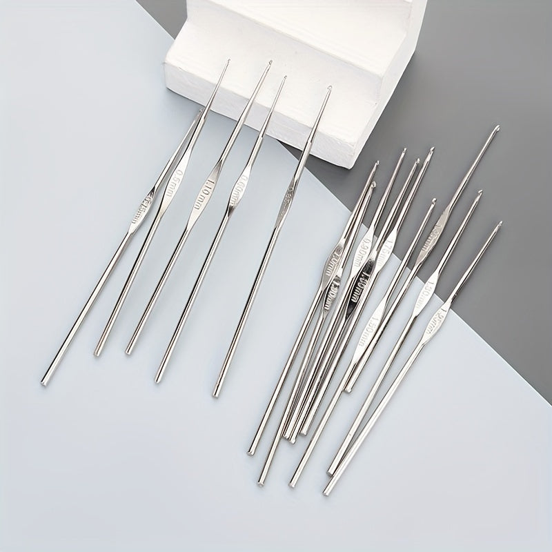 12pcs Metal Iron Crochet Hook Set Single Head Crochet Tool for Diy Knitting