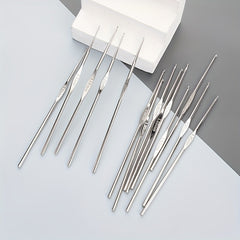 12pcs Metal Iron Crochet Hook Set Single Head Crochet Tool for Diy Knitting