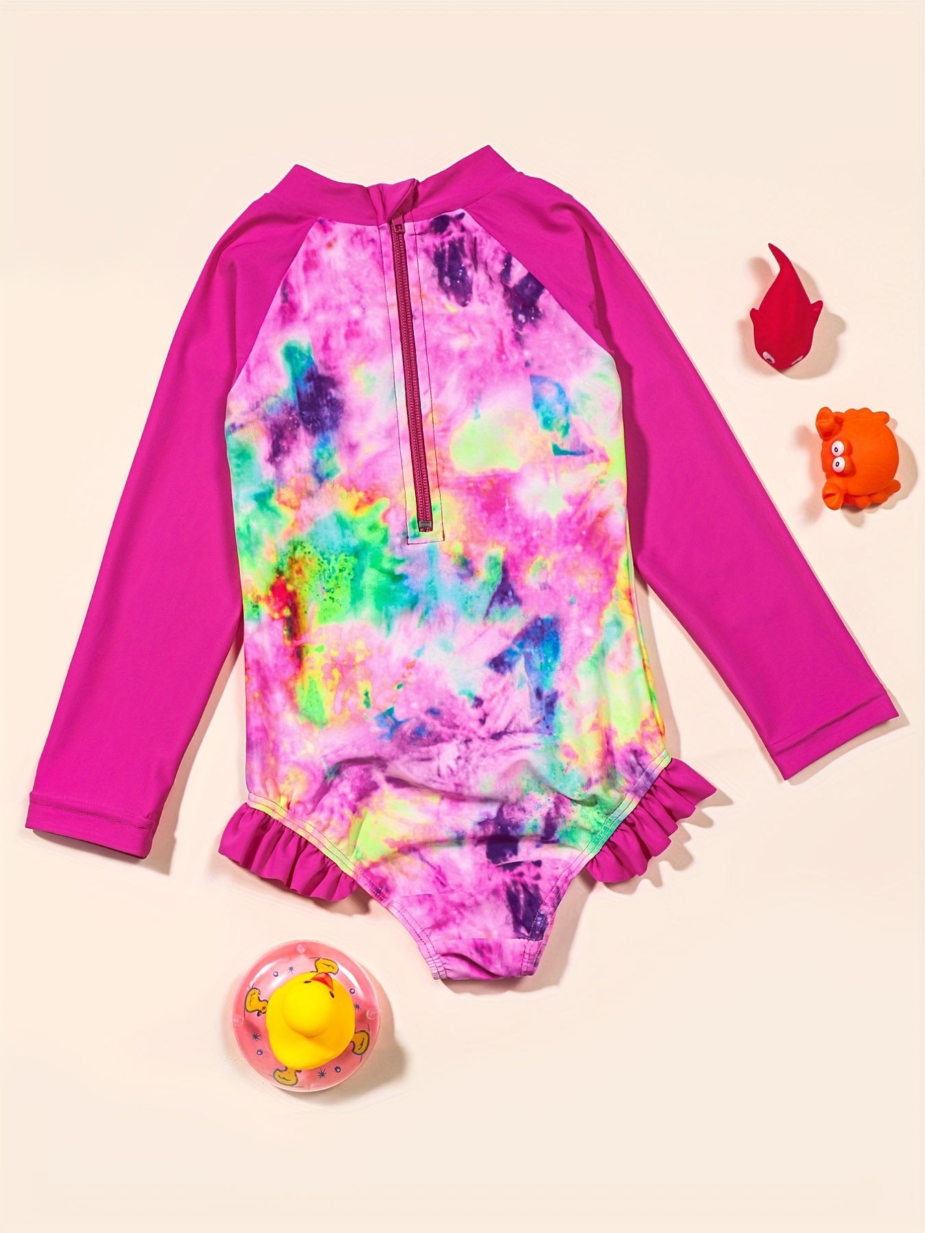Girls Tie Dye Quick Dry One piece Swimsuit
