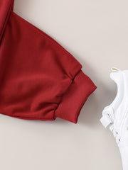 Boy's 2pcs Hoodie & Solid Sweatpants Set for Spring Fall