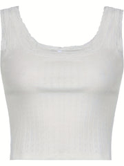 Y2K Eyelet Lace Tank Top for Women