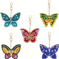 DIY Butterfly Rhinestone Key Chain Diamond Painting Pendant