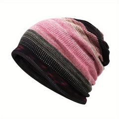 Unisex Striped Beanie Hat for Outdoor Cycling