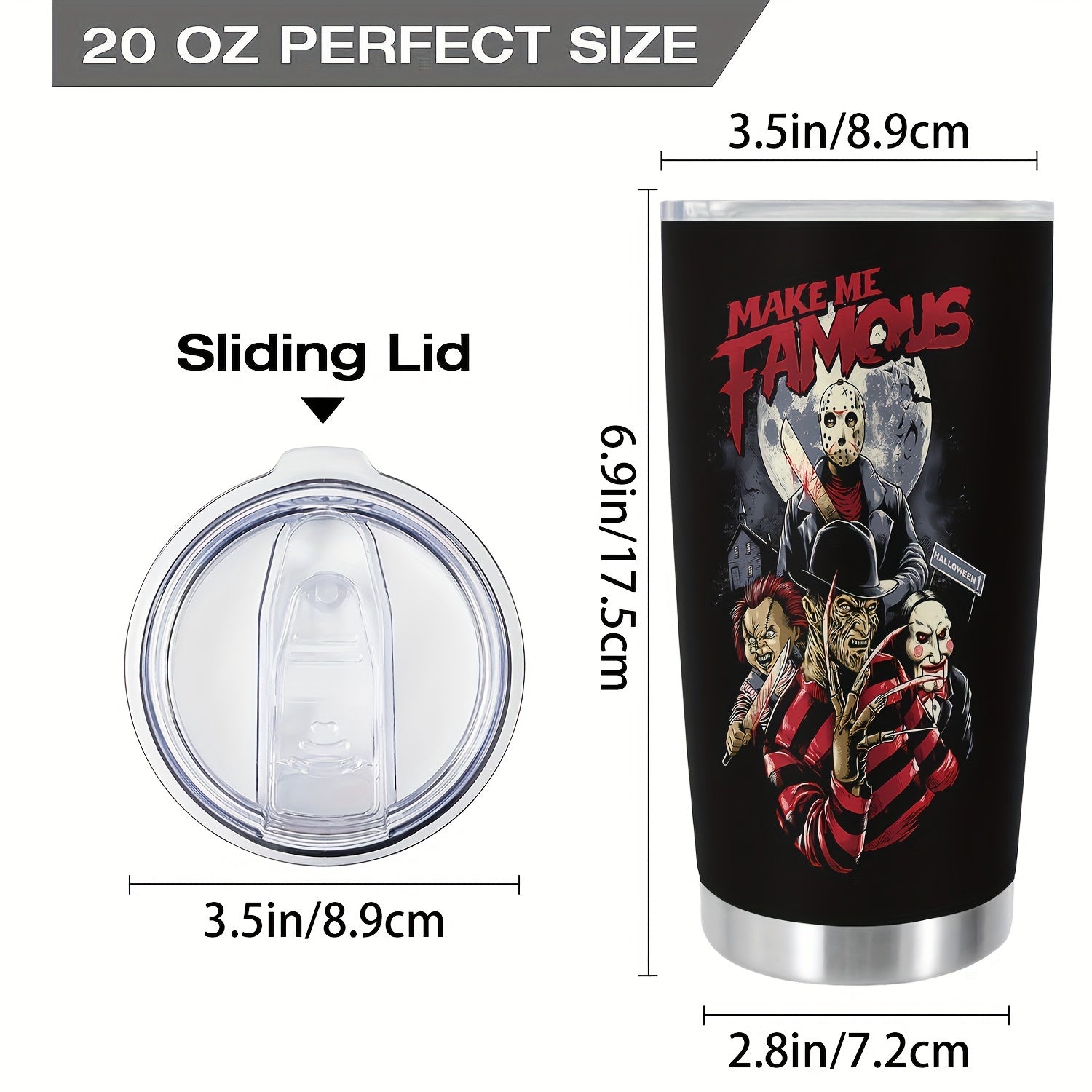 Halloween Stainless Steel Tumbler 20oz Insulated Travel Mug