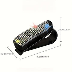 Car Sunshade Clip Rhinestone Decor Visor Glasses Holder